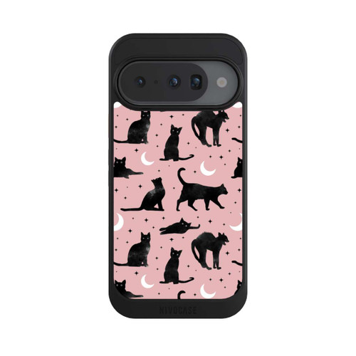 Google Pixel 10 NIVOcore Katzen und Mond auf Rosa