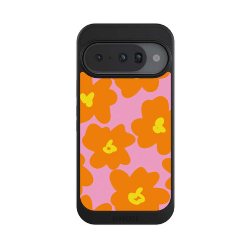 Google Pixel 10 NIVOcore Retro floral pattern pink and orange