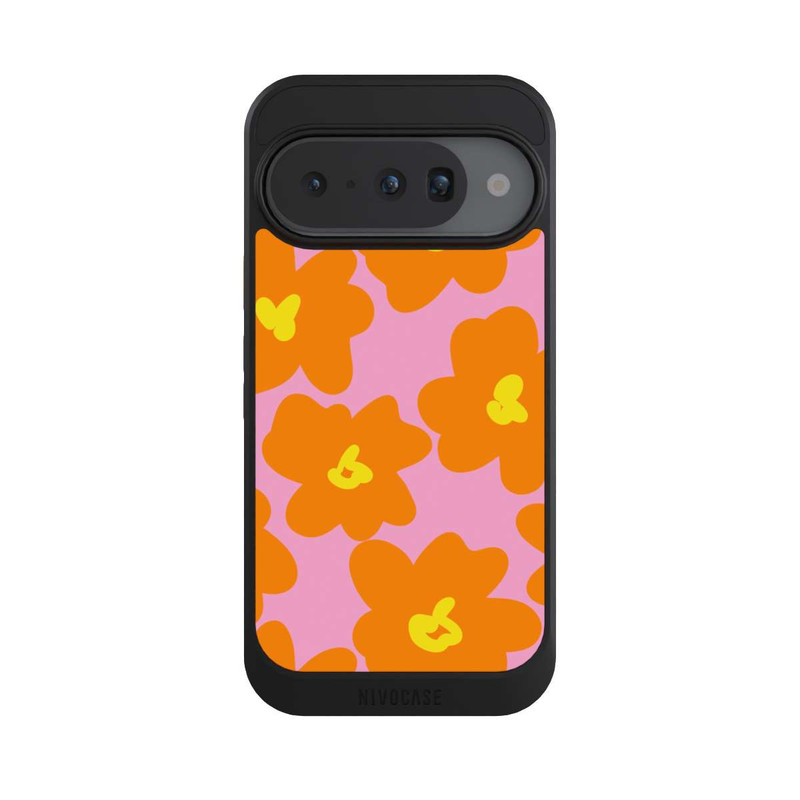 Pixel 10 NIVOcore Retro floral pattern pink and orange