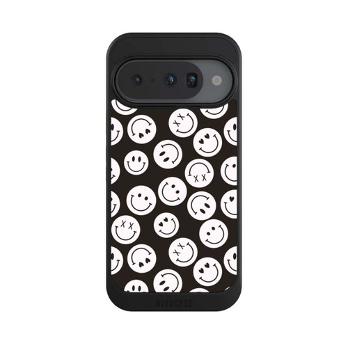 Google Pixel 10 NIVOcore Smiles Emotes Pattern Black And White