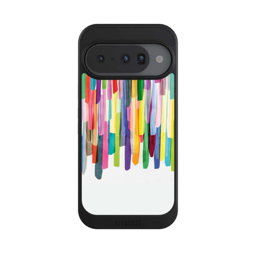 Google Pixel 10 NIVOcore Bunte Streifen Weißer Hintergrund