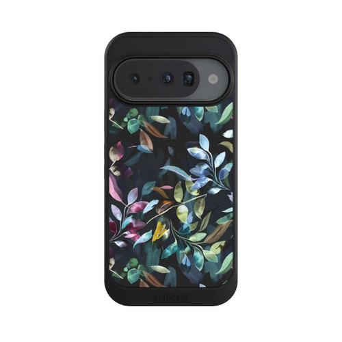 Google Pixel 10 NIVOcore Mystische Aquarellblätter schwarz
