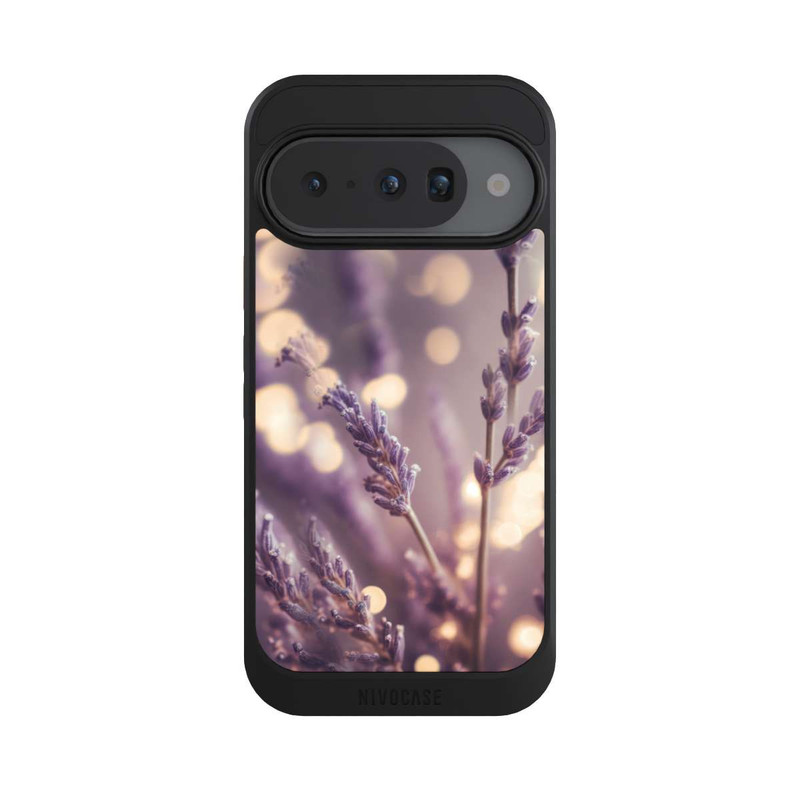 Pixel 10 NIVOcore Lavande en gros plan avec IA