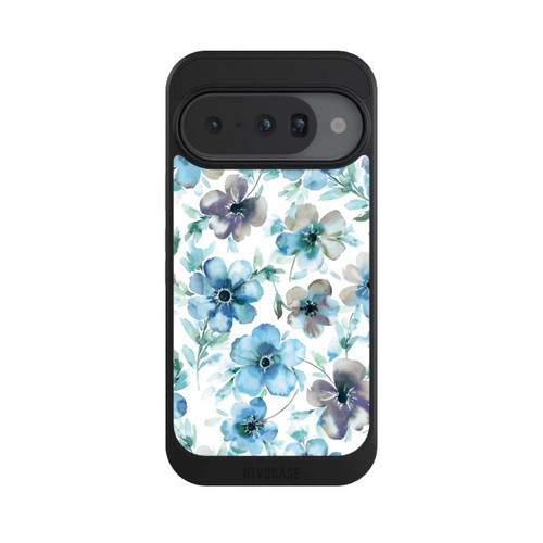 Google Pixel 10 NIVOcore Blaues Blumenmuster Trendy