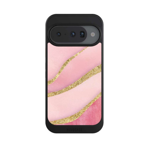 Google Pixel 10 NIVOcore Pink Marble Goldprint Stripes