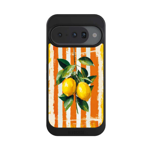 Google Pixel 10 NIVOcore Zitronen auf gestreiftem Hintergrund Sommer mit KI
