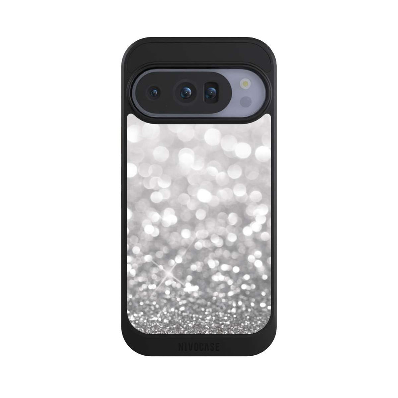 Pixel 10 Pro NIVOcore Pluie de Paillettes Argentées Look