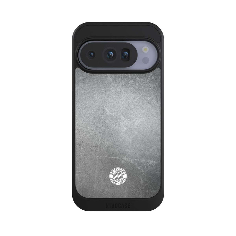 Pixel 10 Pro NIVOcore Klassisches FCB Logo Klein - Weiß auf Metalllook