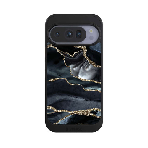 Google Pixel 10 Pro NIVOcore Dunkler Marmor Gold Glitzerlook