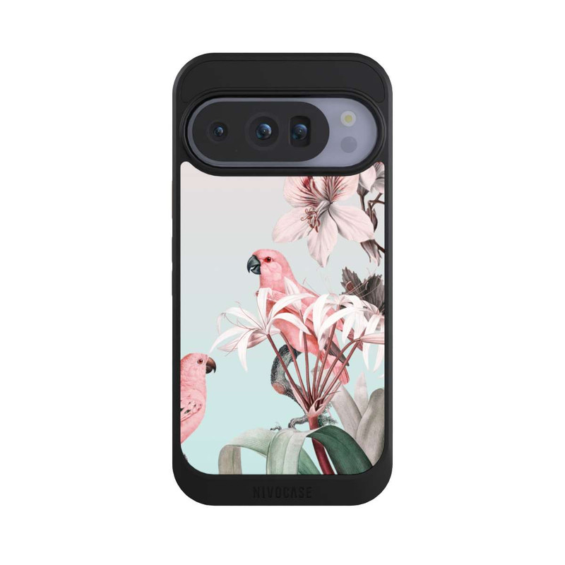 Pixel 10 Pro NIVOcore paradiesische Papageien Pastell