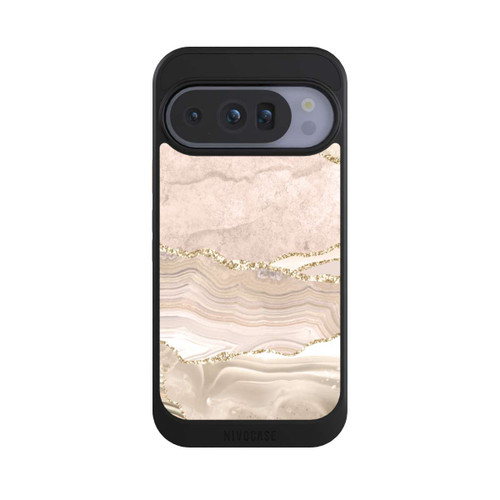 Google Pixel 10 Pro NIVOcore Marmor rosa-goldene Streifen