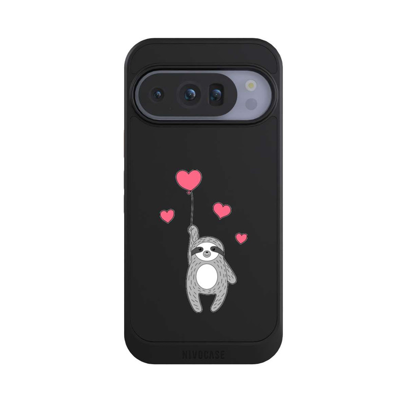 Pixel 10 Pro NIVOcore Faultier mit Herzen transparent