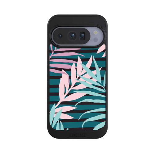 Google Pixel 10 Pro NIVOcore Pastell-Dschungelblätter rosa blaugrün