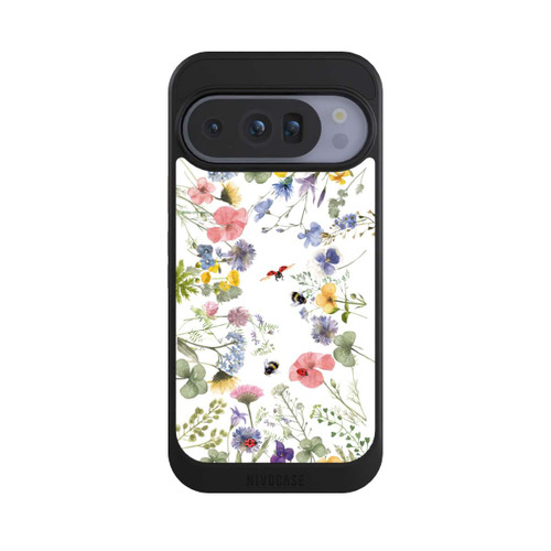 Google Pixel 10 Pro NIVOcore Bunte Frühlingsblumen und Bienen