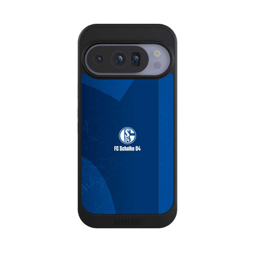 Google Pixel 10 Pro NIVOcore Schalke 04 Blauer Hintergrund Mit Logo