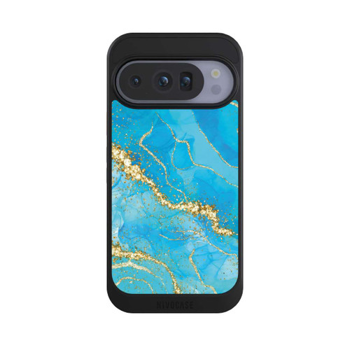 Google Pixel 10 Pro NIVOcore Türkis-goldene Tapete