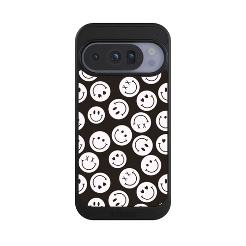 Google Pixel 10 Pro NIVOcore Smiles Emotes Pattern Black And White