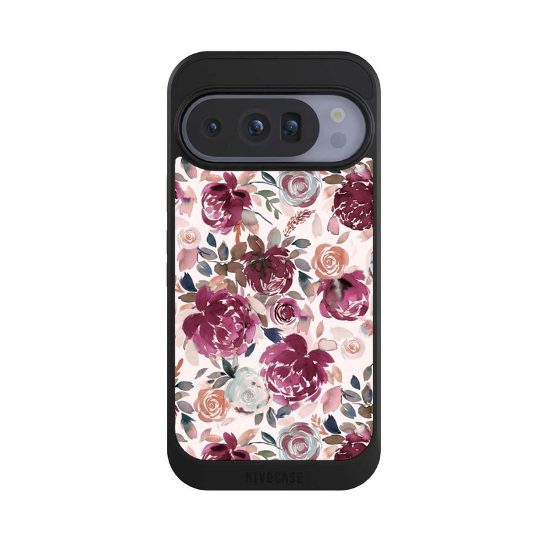 Pixel 10 Pro NIVOcore Herbstpfingstrosen und Rosen in Rosa
