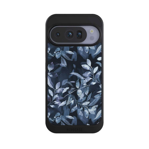 Google Pixel 10 Pro NIVOcore Mystische Aquarellblätter marineblau