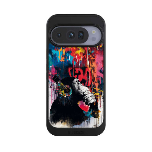 Google Pixel 10 Pro NIVOcore Affe Stereo Kopfhörer Graffiti Street Art Blau