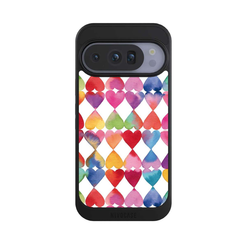 Pixel 10 Pro NIVOcore Buntes Herz Watercolor Muster