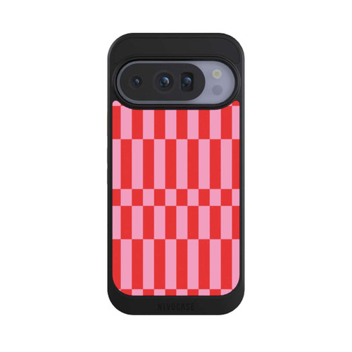 Google Pixel 10 Pro NIVOcore Checked Abstract Bold Coral Red and Pink Color Block