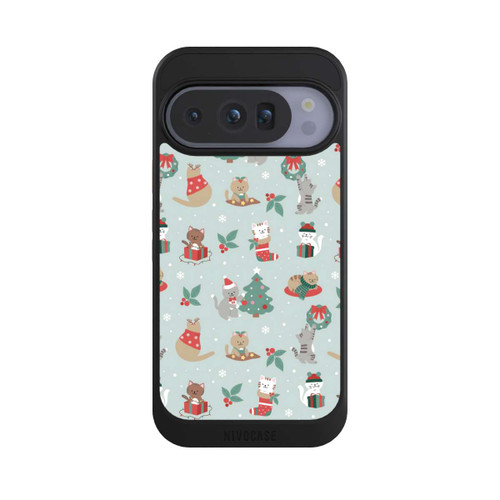 Google Pixel 10 Pro NIVOcore festliche Katzen im Winterwunderland