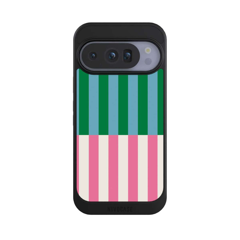 Pixel 10 Pro NIVOcore Streifenmuster Grün Rosa