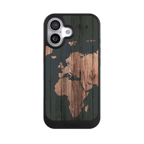 Apple iPhone 17 NIVOcore Carte du Monde Effet bois