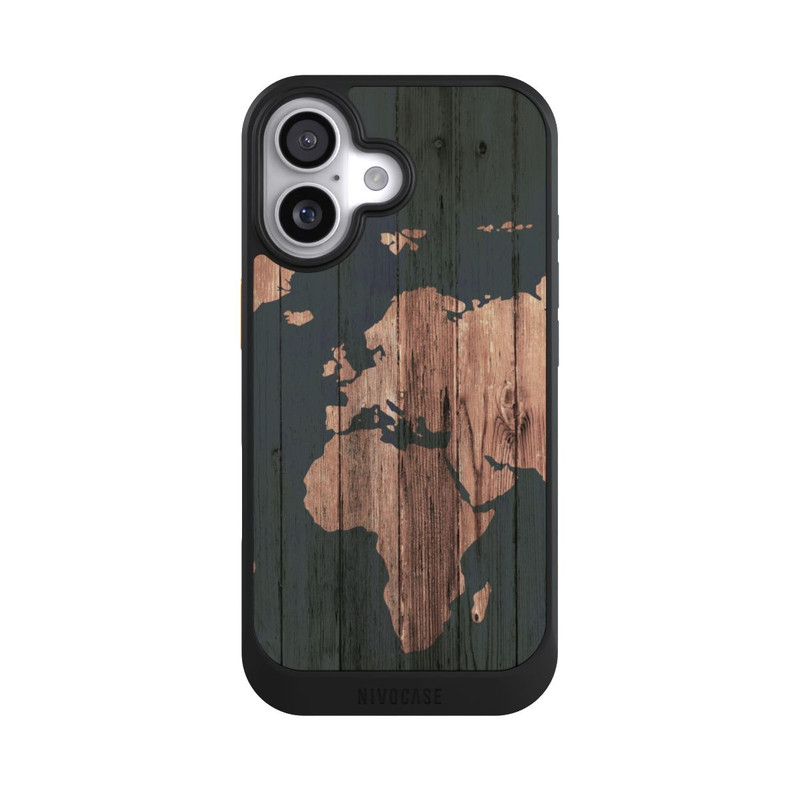 iPhone 17 NIVOcore Wooden World Map