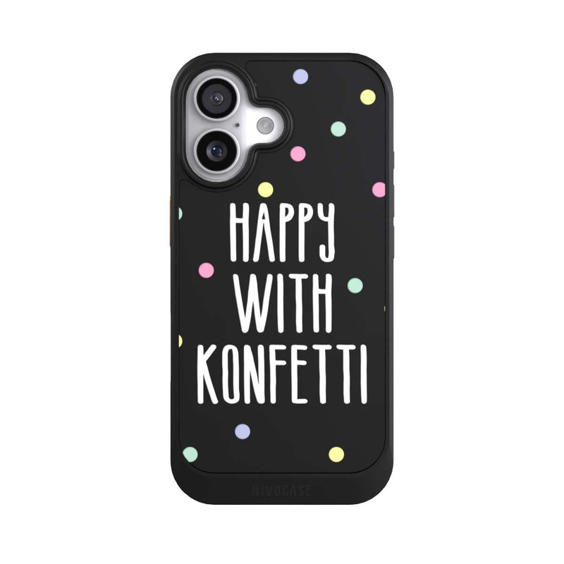 iPhone 17 NIVOcore Happy with Konfetti White ohne Hintergrund