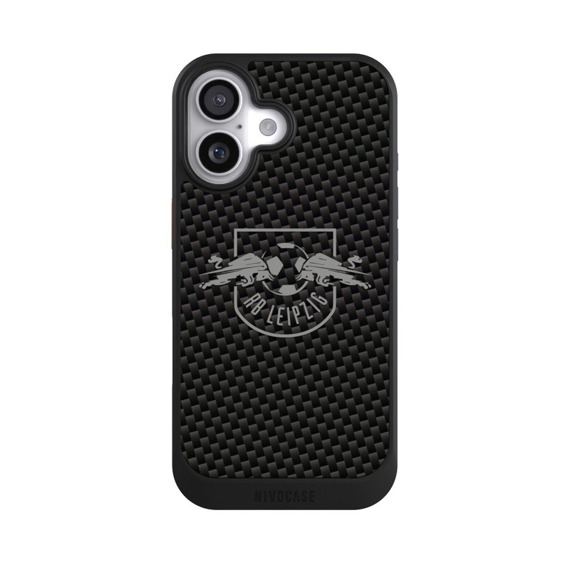 iPhone 17 NIVOcore Graues RB Leipzig Logo auf Carbonoptik
