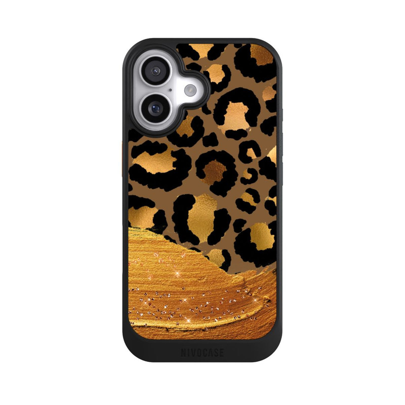 iPhone 17 NIVOcore Dunkelgoldener Leoparden Glitzerlook