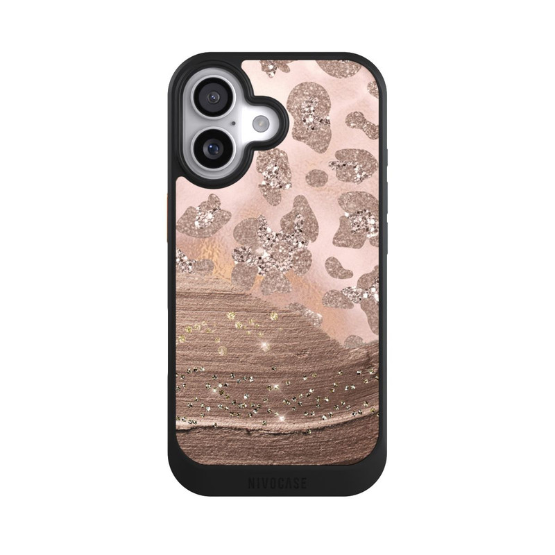 iPhone 17 NIVOcore Silberner Leoparden Glitzerlook