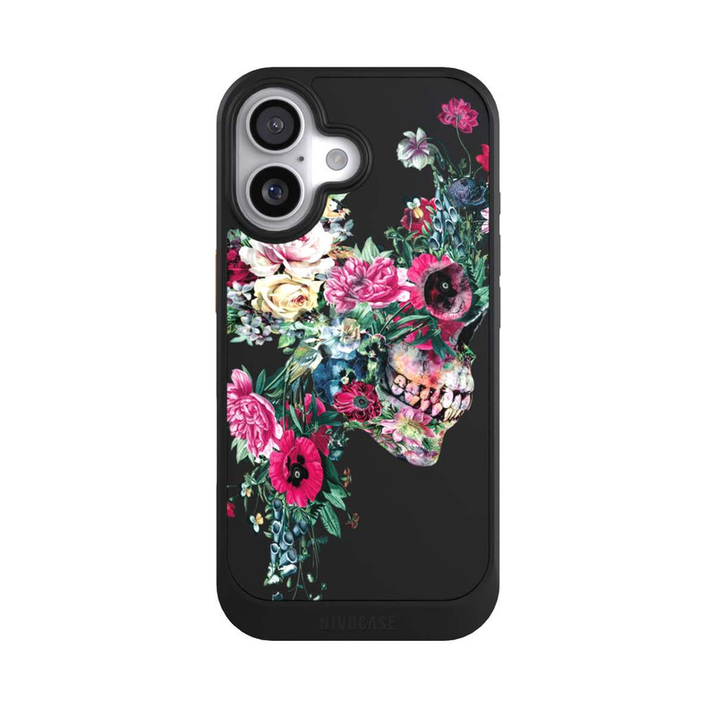 iPhone 17 NIVOcore Blumen-Totenkopf transparent
