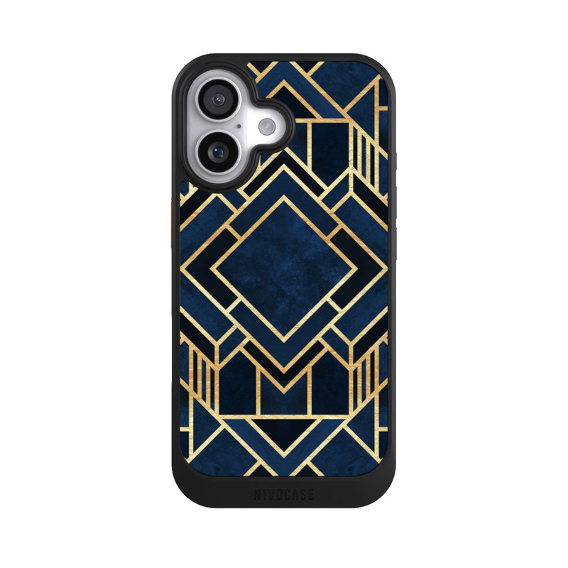 iPhone 17 NIVOcore Art Deco Blue Gold Print