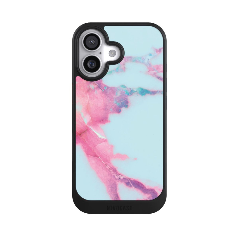 iPhone 17 NIVOcore Marbre veiné irisé bleu clair