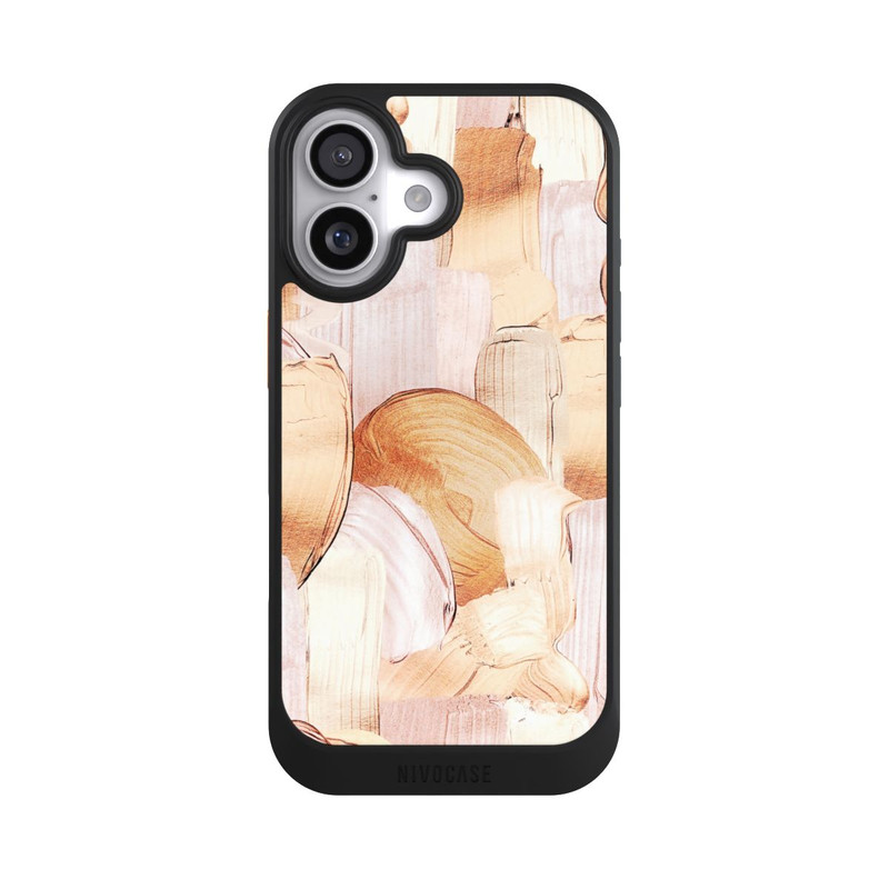 iPhone 17 NIVOcore Weiß/Gold Pinsel Muster