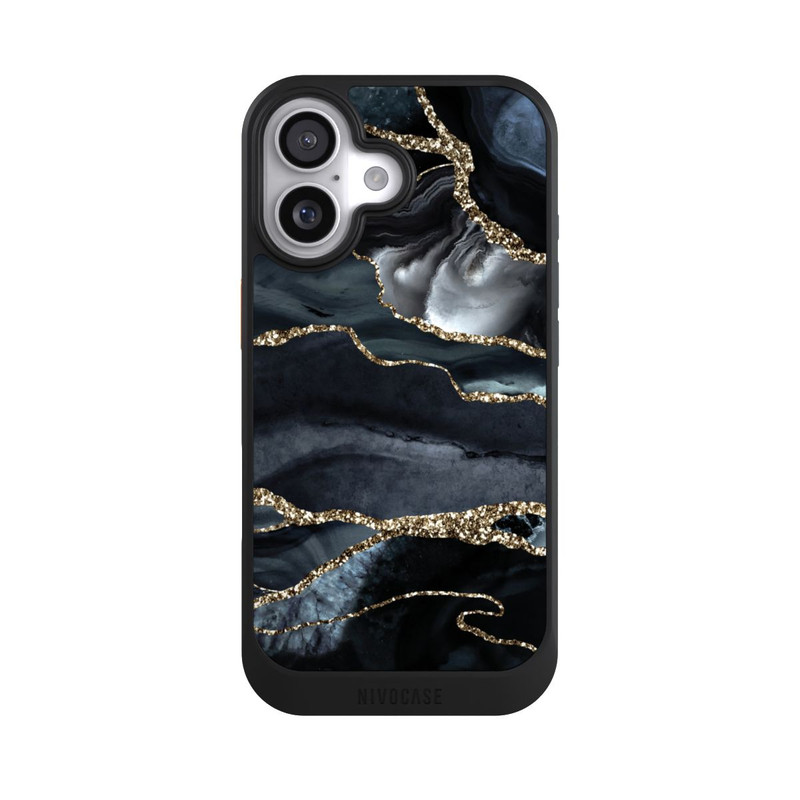 iPhone 17 NIVOcore Dunkler Marmor Gold Glitzerlook