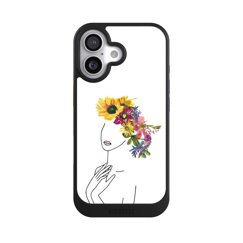 iPhone 17 NIVOcore Line Art Frau mit Blumenkrone