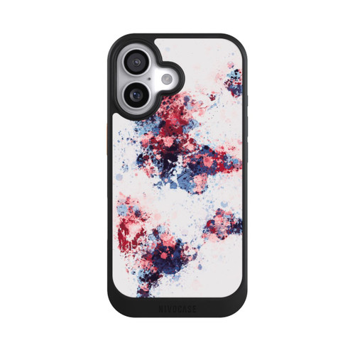  NIVOcore Weltkarte Farbenspritzer Blau Rot