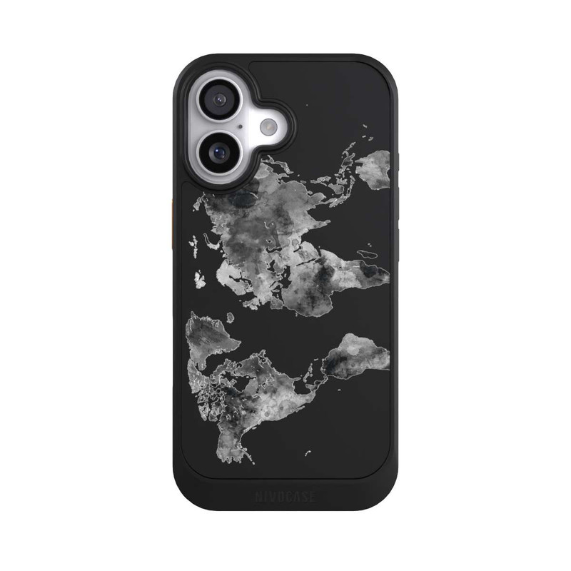 iPhone 17 NIVOcore World Map Black Transparent