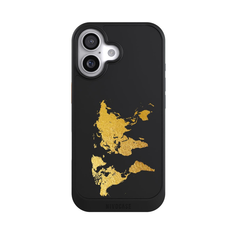 iPhone 17 NIVOcore Carte du monde or transparent