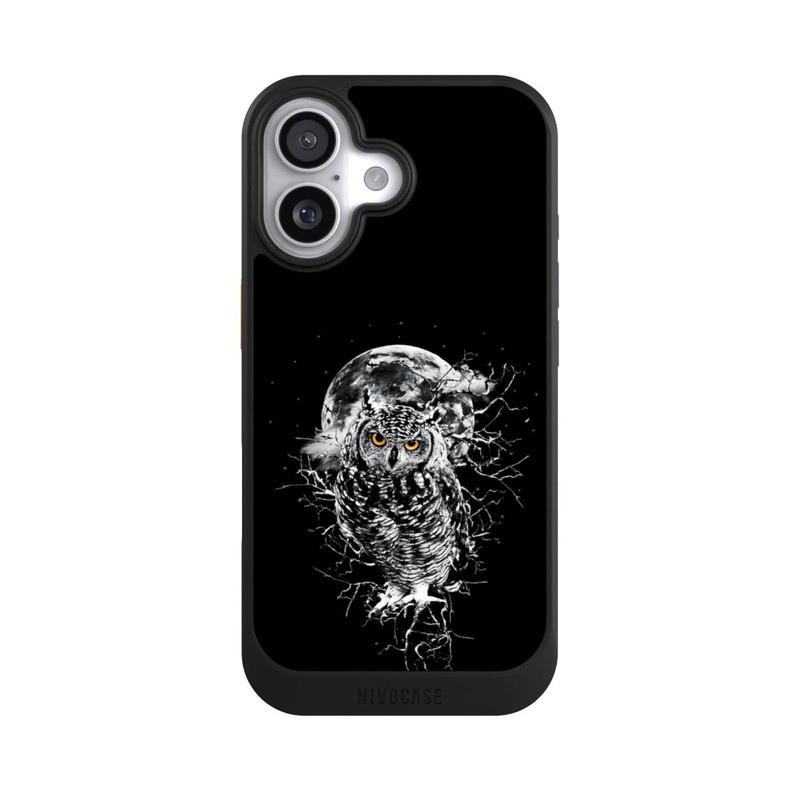 iPhone 17 NIVOcore Chouette en noir et blanc