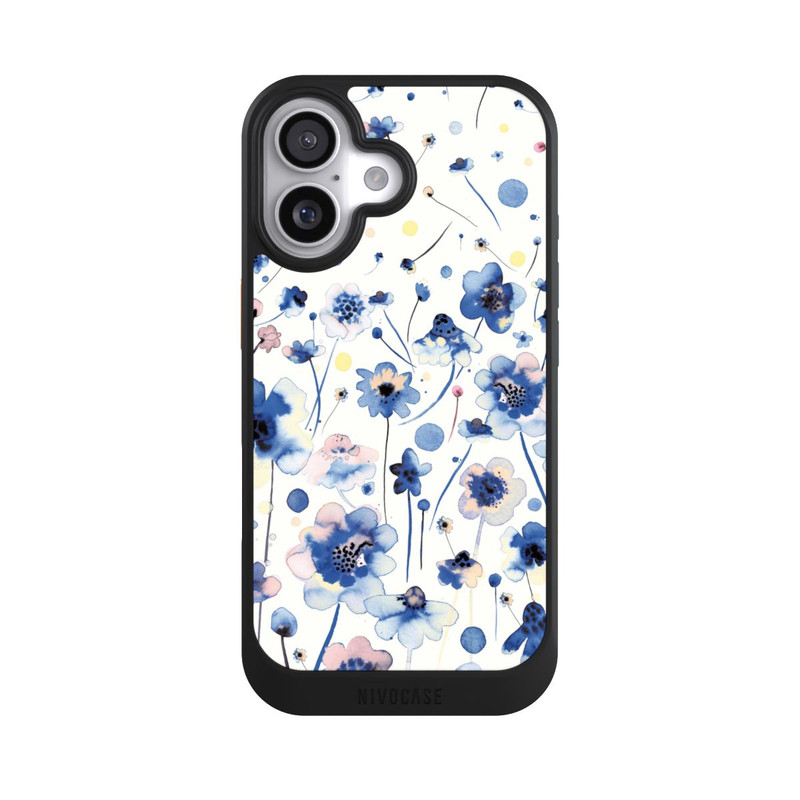 iPhone 17 NIVOcore Fleurs bleues d’encre aquarelle