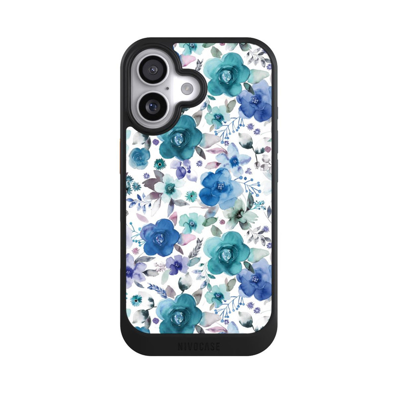 iPhone 17 NIVOcore Bouquets de fleurs d'hiver bleu