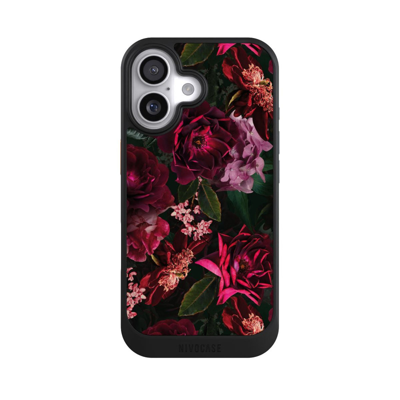 iPhone 17 NIVOcore Dark Romantiv Red and Pink Peonies Flowers