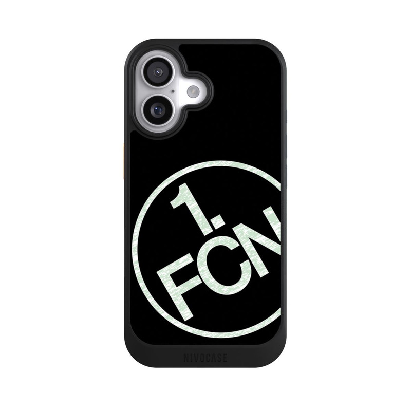 iPhone 17 NIVOcore FCN Logo Weiß Texture auf Schwarz