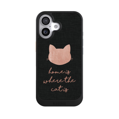  NIVOcore Home Is Where The Cat Is - Rosa auf Schwarz 