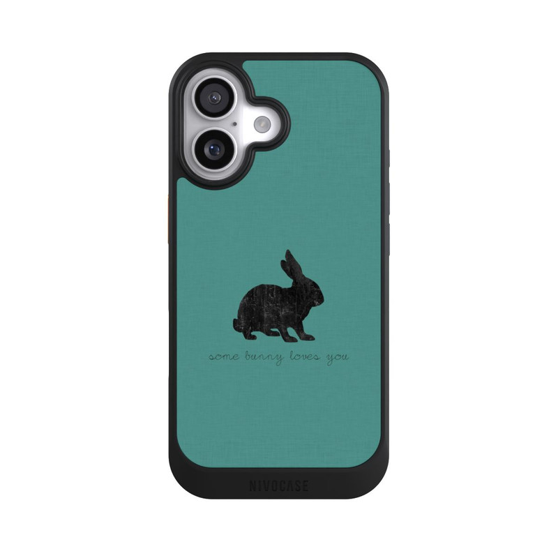 iPhone 17 NIVOcore Some Bunny Loves You - Schwarz auf Türkis